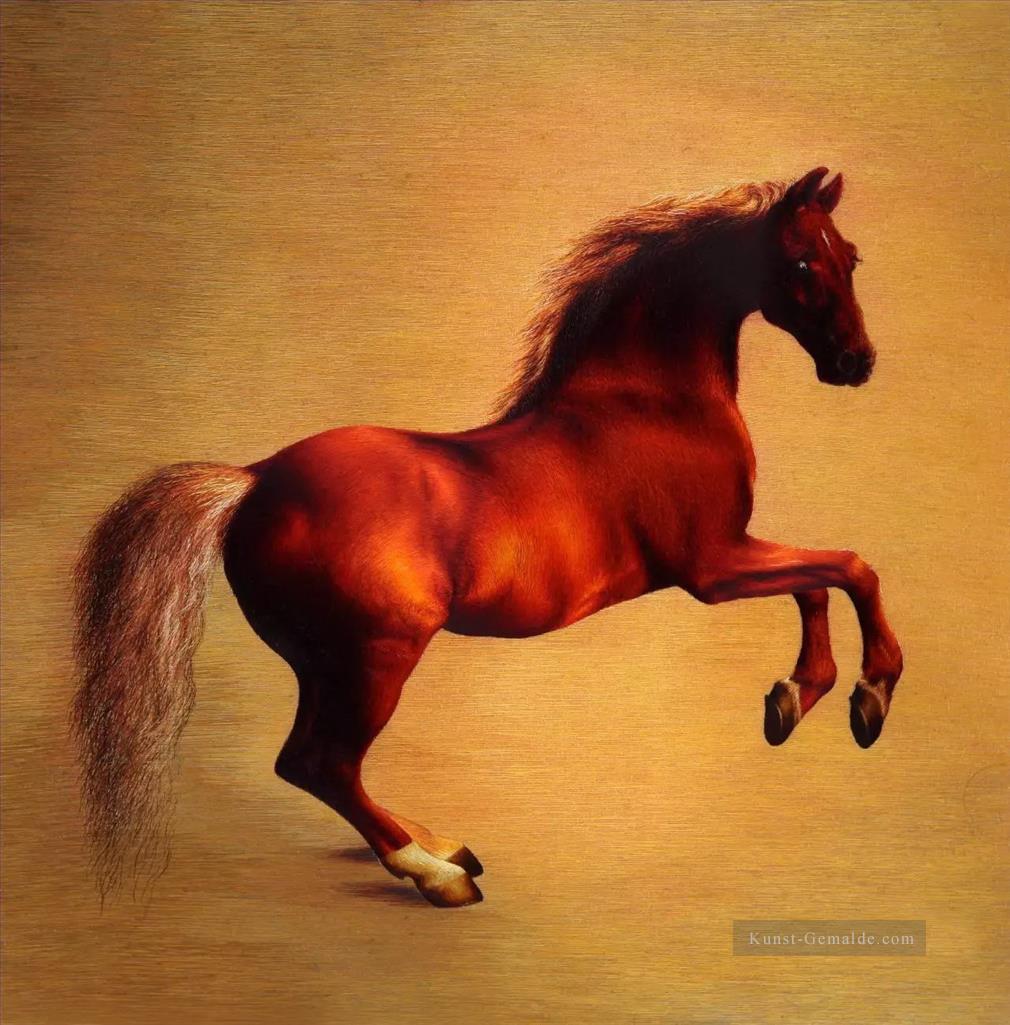 stehend rote Pferd Stute Tier klassisch Ölgemälde